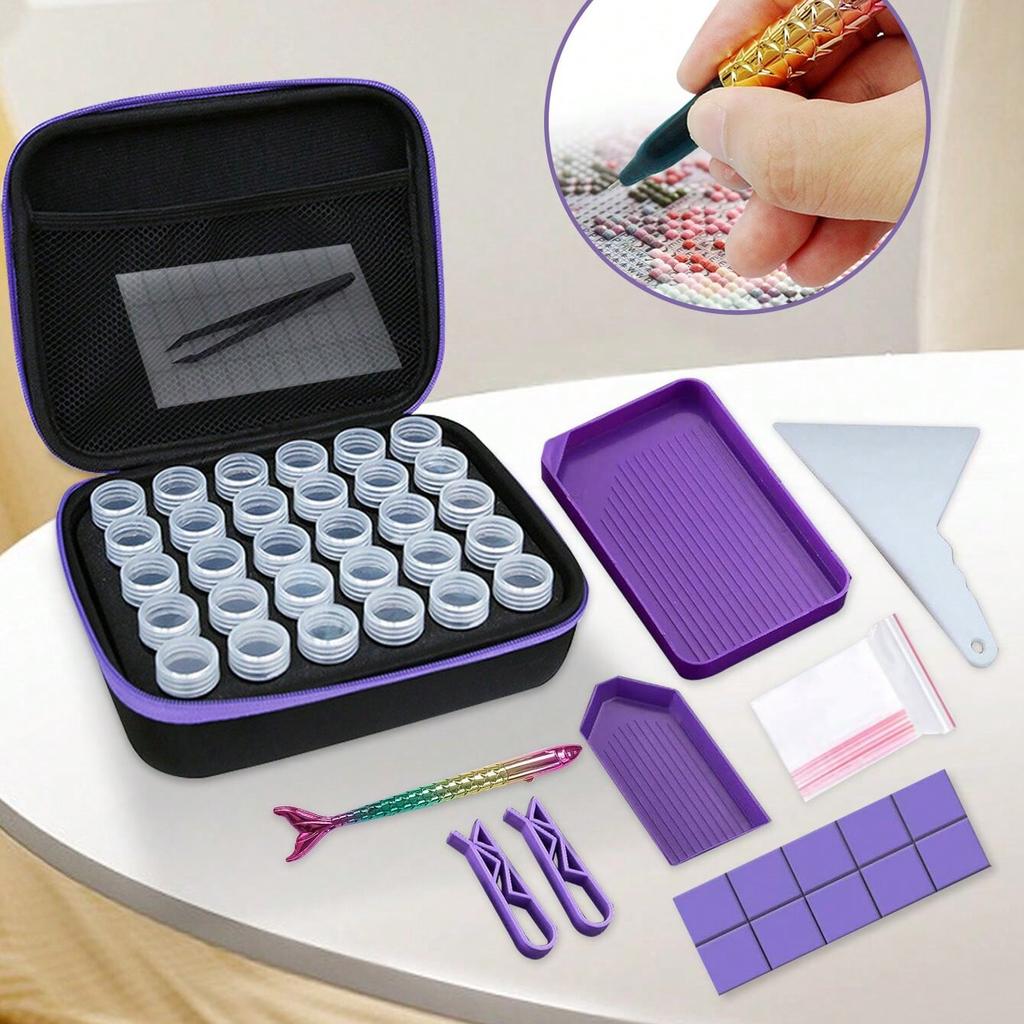 Набор принадлежностей для алмазной живописи 5D DIY, включая коробку для хранения на 30 ячеек для любителей алмазного искусства, подходит для вышивки крестиком