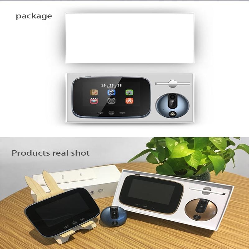 LCD Digital Door Viewer Doorbell Camera 1800mah Electronic Cat Eye Camera Photo Monitor Home Wireless Video Doorbell 4.3Inches