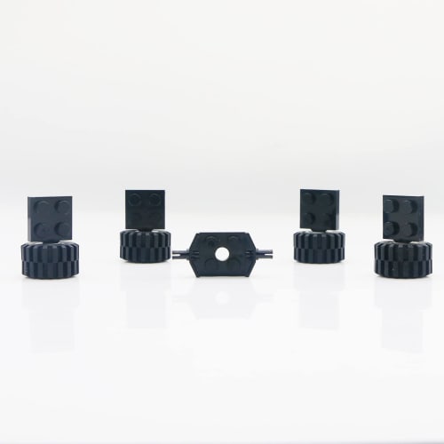 Tire Wheel and Axle Set - 56 Pieces Brick Accessories Basic Classic Building Blocks Toys, Car Truck Wheel Parts