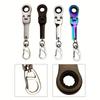 Small 10mm Ratchet Spanner Portable Wrench with Key Chain 180 Degree Rotatable