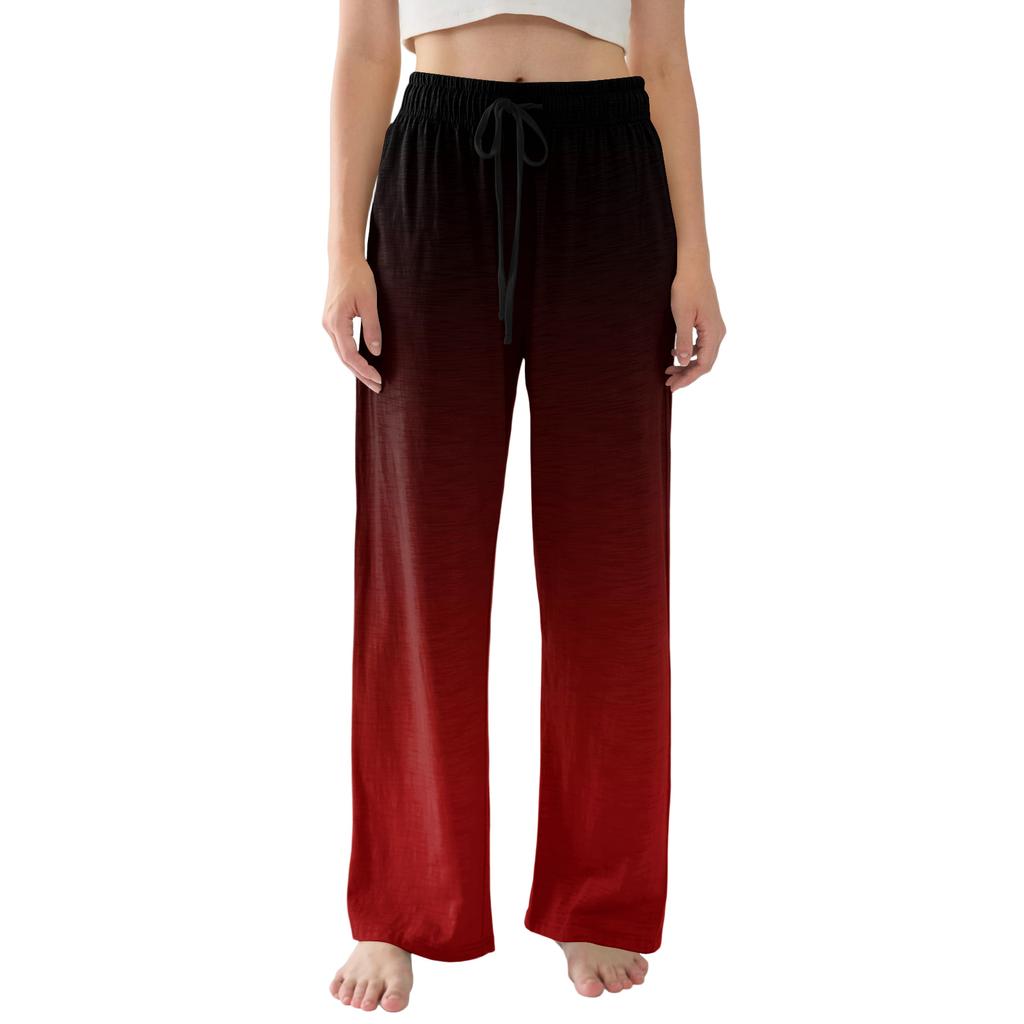 Womens Pajama Pants Lightweight Casual Comfy Palazzo Pants Sleepwear Loungewear Bottoms With Pockets