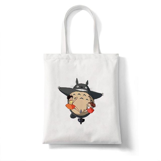 No Face Man Studio Ghibli Totoro Shopper Shopping Bag Anime Bag Cotton Tote Eco Reusable Bolso Handbag Bag Eco Bag Reusable