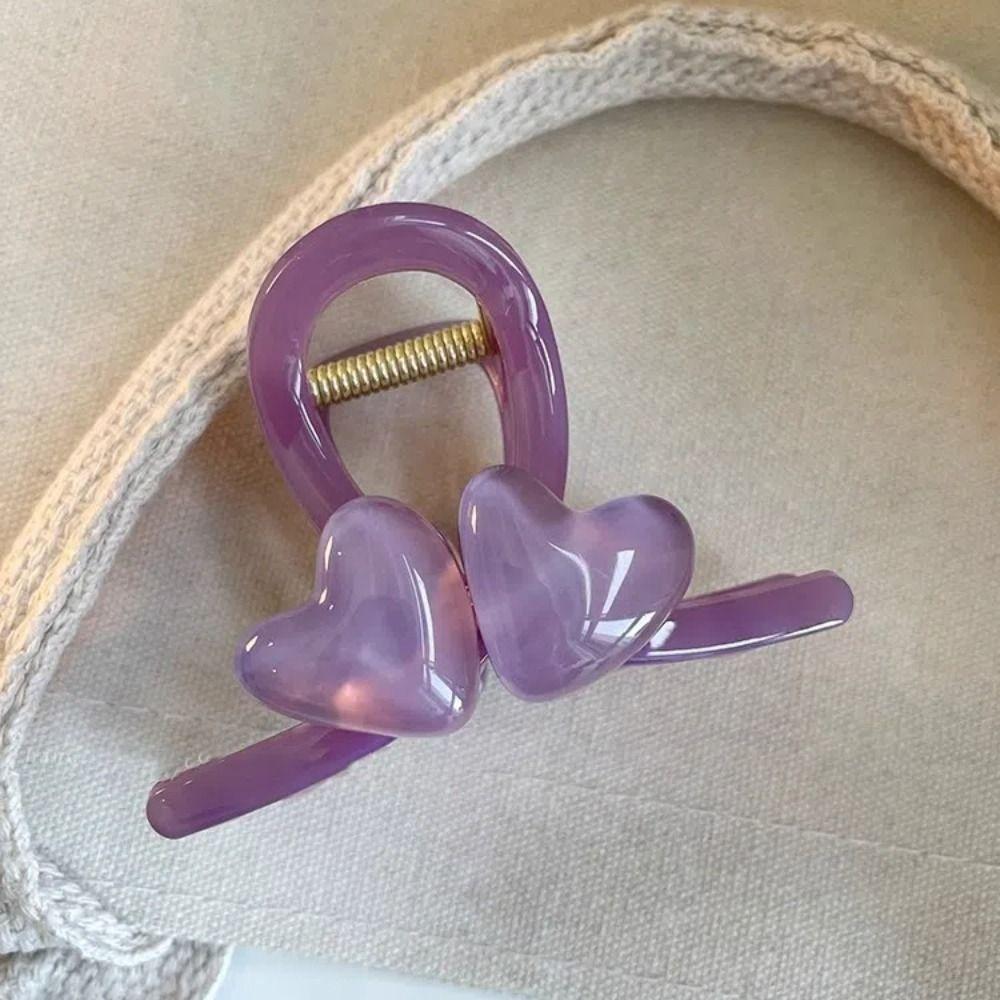 Headwear Heart Shark Clip Korean Style Resin Shark Clip Hair Accessories Love Hair Claw  Festival