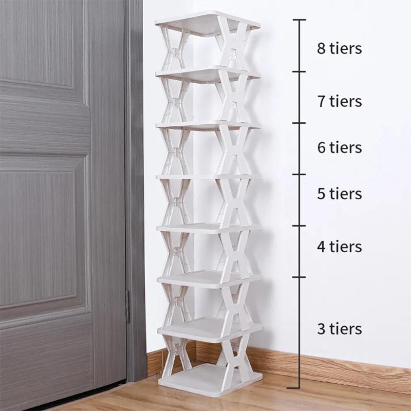 Durable Plastic Shoe Rack for Entryway Stackable Dustproof Shoes Storage Vertical Sturdy Shoe Organizer Home Organizer