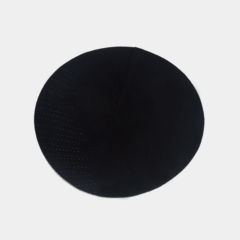 Autumn Winter Ladies Beret Cap With Knit Fabric And Sparkling Details For Stylish Wear