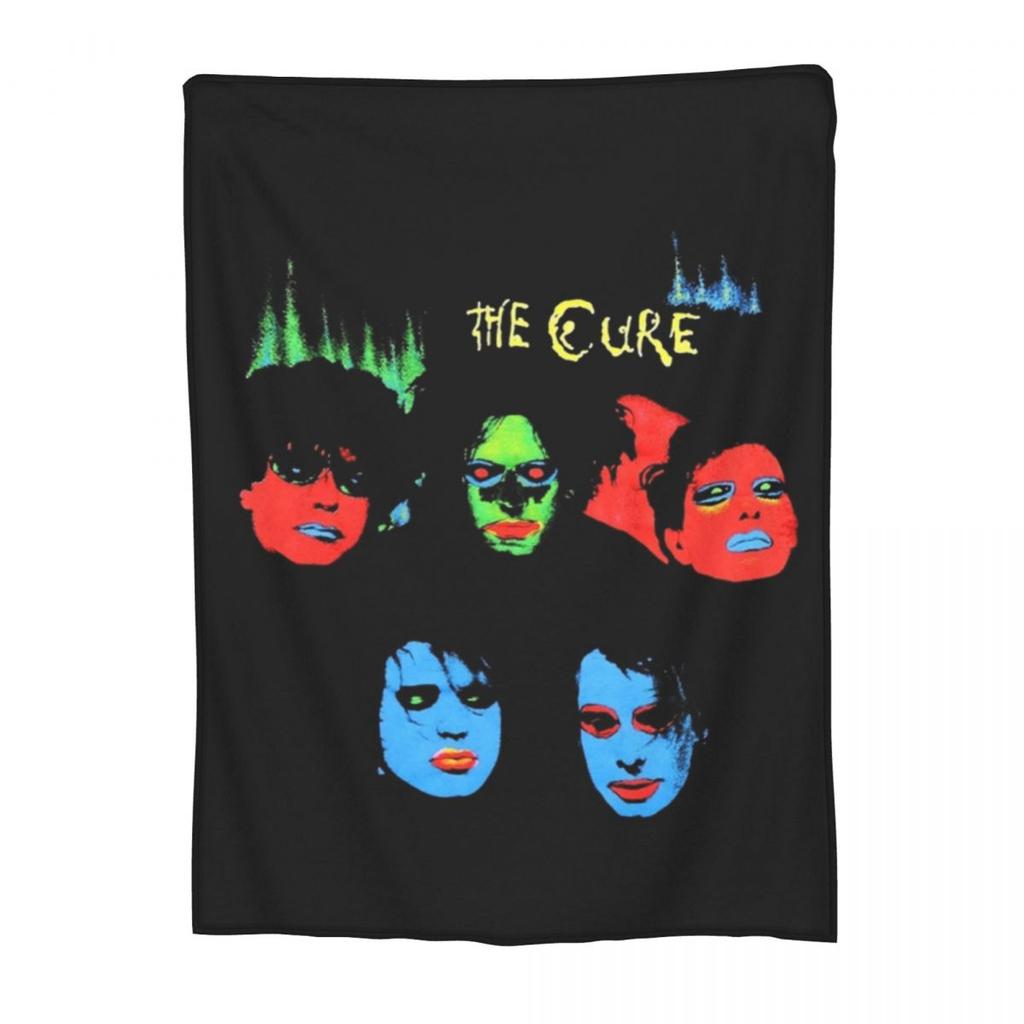 The Cure Robert Smith Logo Blankets Flannel Sofa Throw Blanket Breathable for Couch Bedding Outdoor Throws Bedspread Quilt