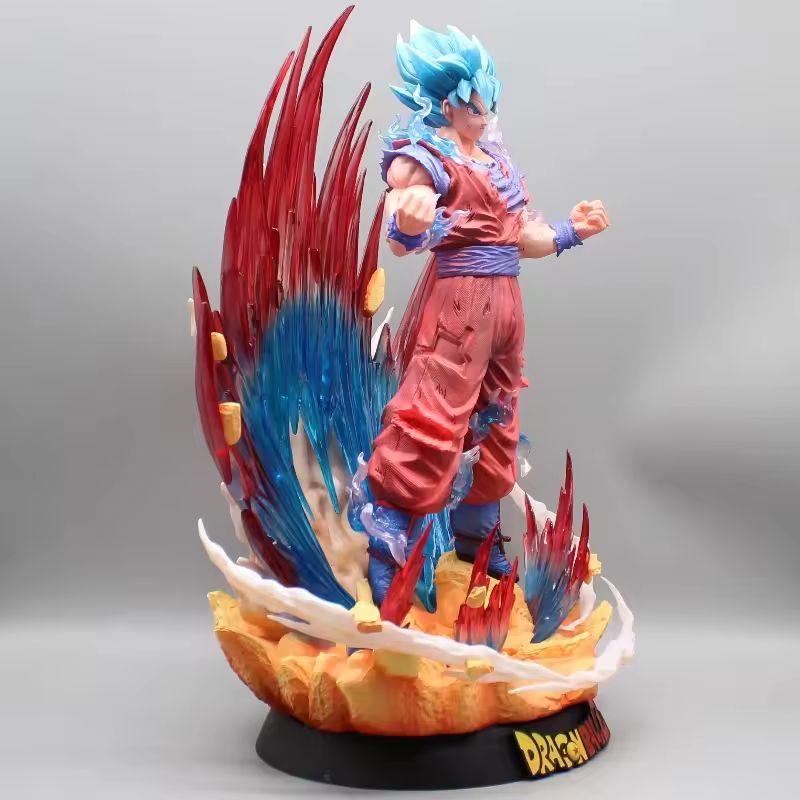 45 см Dragon Ball Goku Супер Сайян Бог Супер Сайян Аниме Фигурка Модель Статуэтка Коллекция для Мальчиков Настольное Украшение Орнамент Игрушки