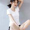T Shirt For Women Casual Short Sleeve Cotton Splicing Top For Spring Wear