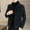 Мужское короткое шерстяное пальто, весенне-зимняя ветровка, мужская куртка, утолщенный верх