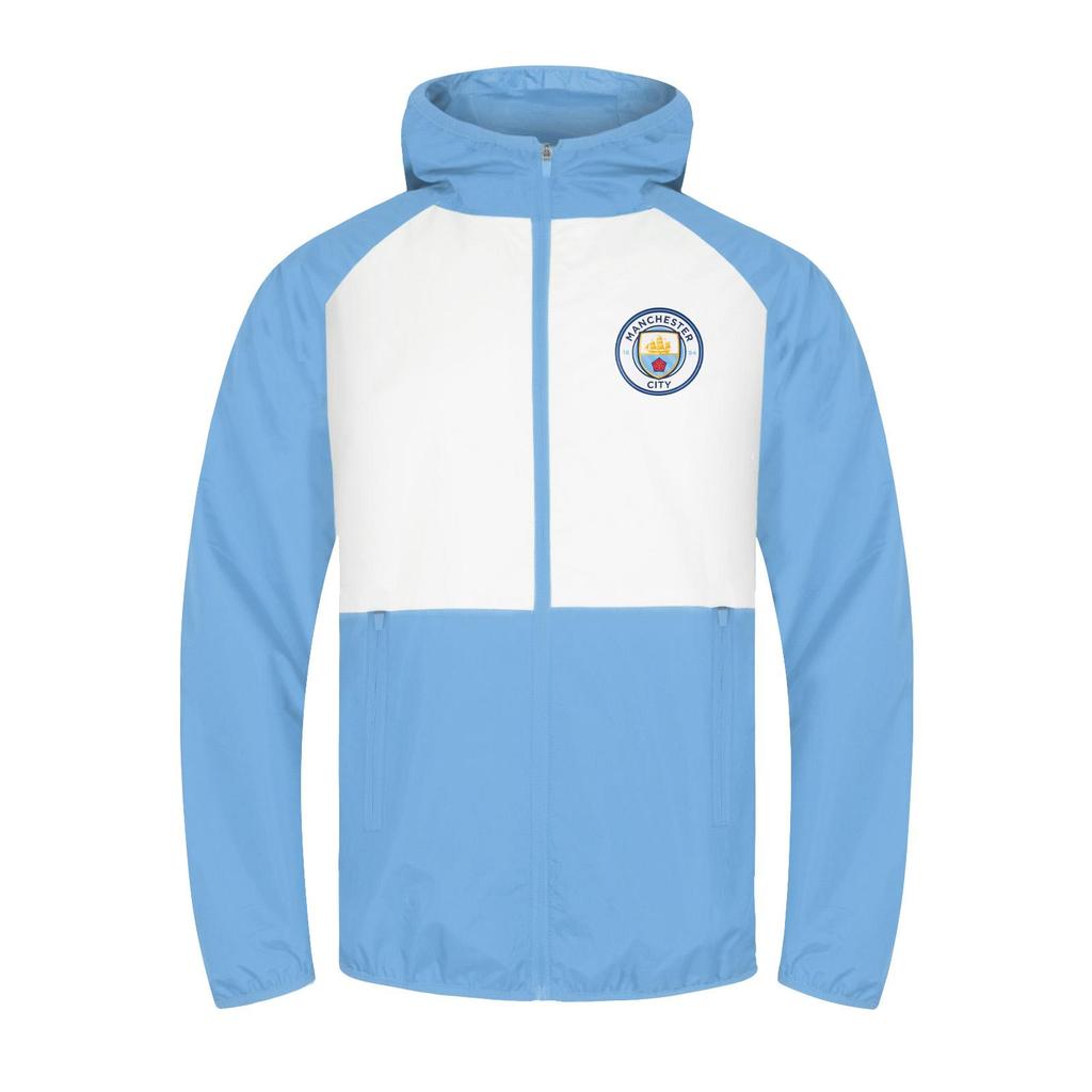 Manchester City FC Mens Crest Raglan Windbreaker