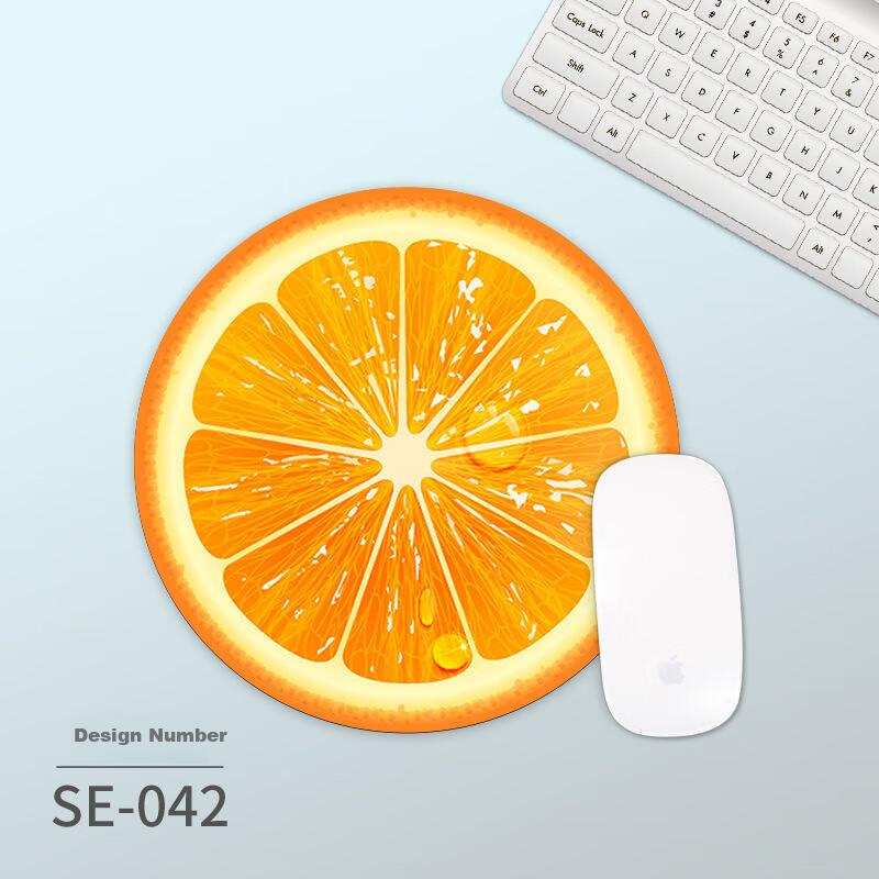 Mouse Pad, Small Size, Locking Edge, Round Mouse Pad, Portable Mouse Pad, Washable, Portable Laptop Mouse Pad, 220*220mm, Orange