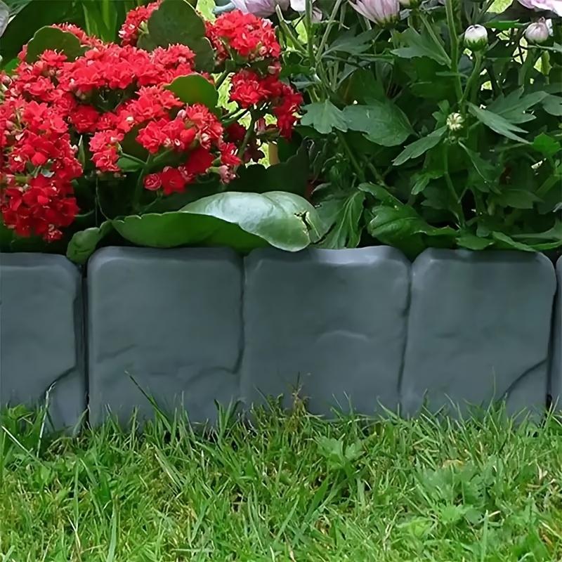 10/20 цветочных клумб, украшения для двора, пластиковые садовые ограждения, ограждения для краев газона, бордюры с эффектом имитации камня, легко собираются
