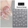 3D Embossed Bowknot Flower Nail Art Sticker Self-Adhesive Slider Nail Art  for Women Girls