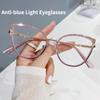 Anti -Blue Light Women Cat Eye Eyeglasses Frame Brand Designer Oversized Optical Glasses Frames Clear Glasses
