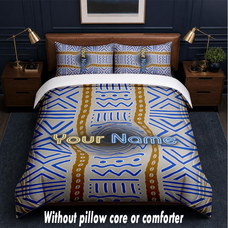 Other Similar Designs Theme Custom Text Or Name 3Pcs Bedding Set,1 Flat Sheet & 2 Pillowcases Personalized Home Bedding
