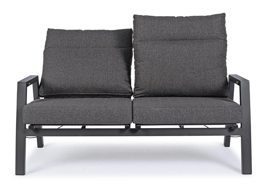 Sofa 2 Osobowa Bolzano Kanva Aluminum Antracyt