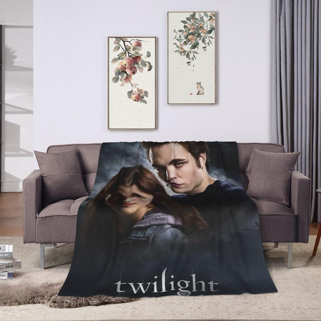 The Twilight Edward Bella Soft Warm Blanket Travel Plush Throw Blanket Aesthetic Couch Chair Flannel Bedspread Sofa Bed Cover
