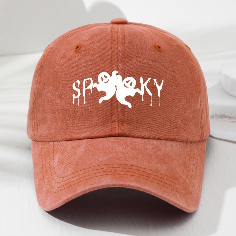Unisex SPKY Halloween Black Humor Print Soft Top Baseball Cap Adjustable Outdoor Sports Hat
