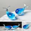 Crystal Luminous Whale Figurine Decoration, Glass Whale Statue Marine Animal Sculpture Glass Art Crafts  Home Office Decor (A)
