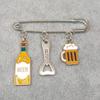 Fashion Enamel Beer Mug Series Pin Ladies Women Beer Bottle Pendant Brooch Party Jewelry Gifts