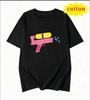 Dopamine Color Matching Water Gun Graffiti Tshirt Personalized Loose Round Neck Unisex Top