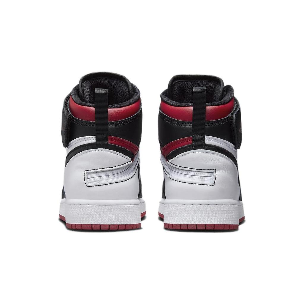 Air Jordan 1 High FlyEase GS Gym Red Black Toe Kids Sneakers White DC7986-106