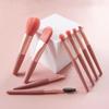 8-Piece Mini Macaron Makeup Brush Set for Beginners - Portable Eye Shadow Beauty Tools