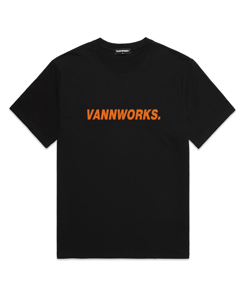 VANNWORKS Базовая футболка оверсайз с коротким рукавом и логотипом (Vs0104) Черный / оранжевый
