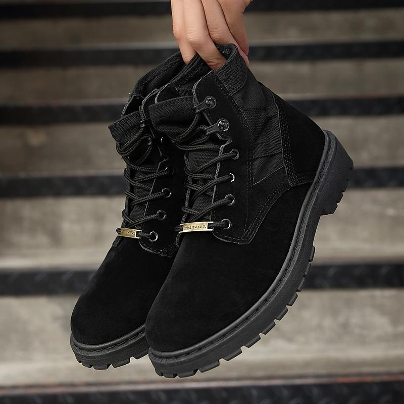 Men'S Casual British Style Lace-Up Thick-Soled Desert Short Trend All-Match Middle-Cut 2022 Boots