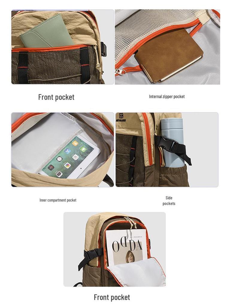 Мужской рюкзак большой вместимости для альпинизма и путешествий - Легкий, Модный, Повседневный студенческий рюкзак для книг