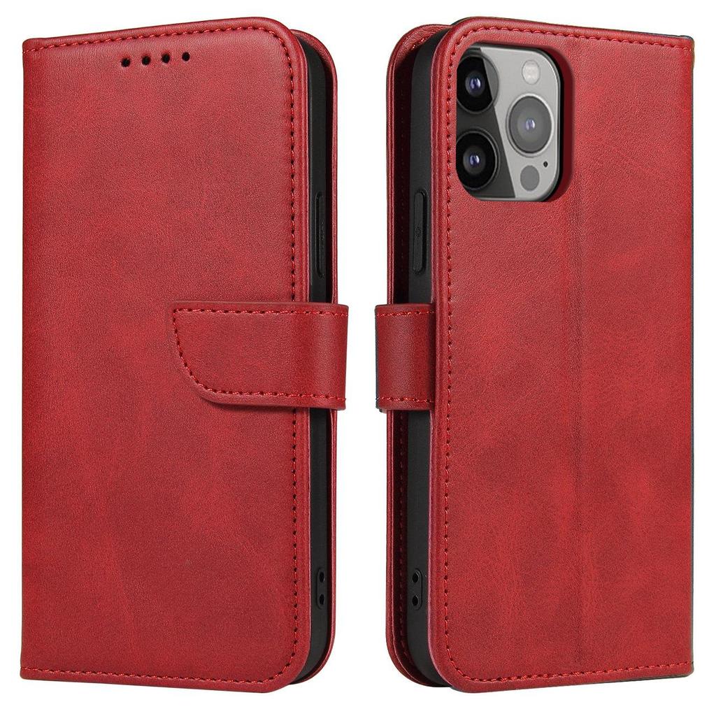 Samsung Galaxy S23 Ultra Magnetic Wallet Case with Stand - Red