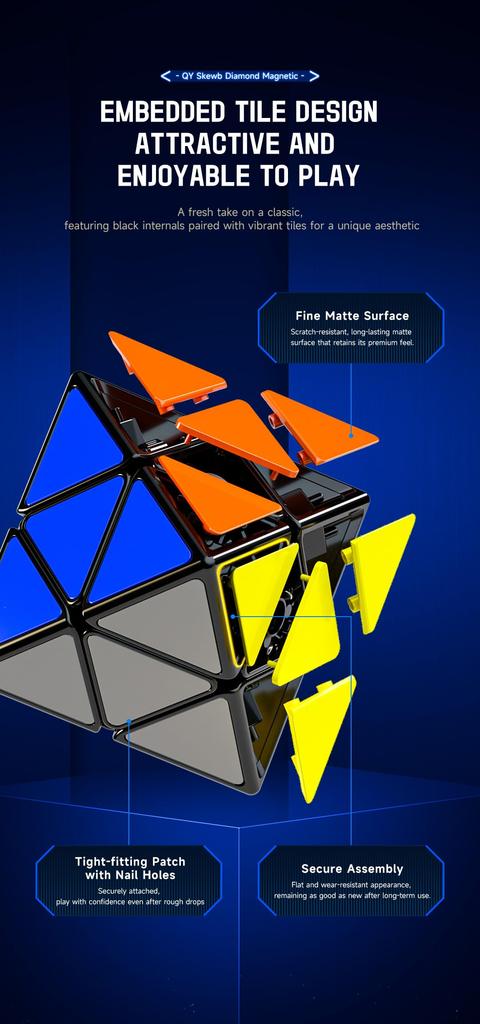 QY Skewb Diamond [Включает МешочекАутентичный] Skewb Diamond Черный Без наклеек 3D-головоломка (Магнитный Скьюб Даймонд)