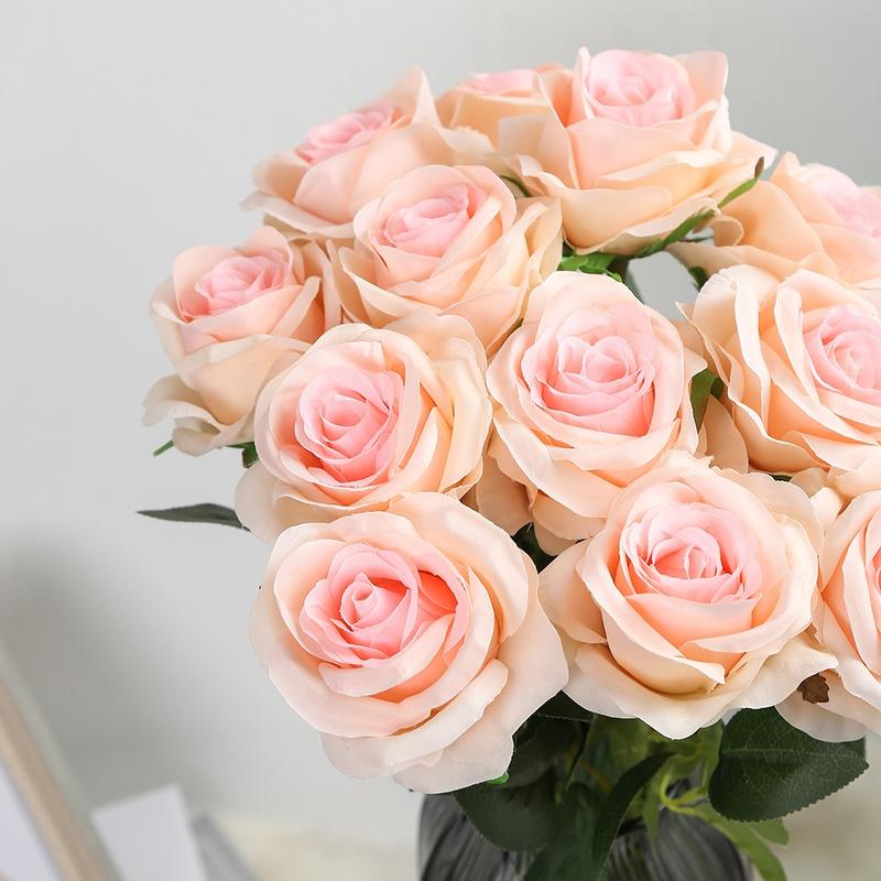 12 шт. имитация розы искусственный шелковый цветок розы искусственные цветы для свадебного букета вечерние украшения дома