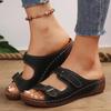 Fashion Lightweight Wedge Slippers for Women Fashion Double Buckle Platform Sandals Woman Summer Comfort Non Slip Beach Slides Plus Size