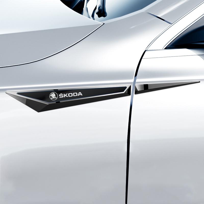 ujhrg4 Car Side Badge Decal Fender Sticker for Skoda Octavia A5 A7 Kodiaq Fabia Rapid 3 Karoq Superb VRS Bumper Decoration Accessories