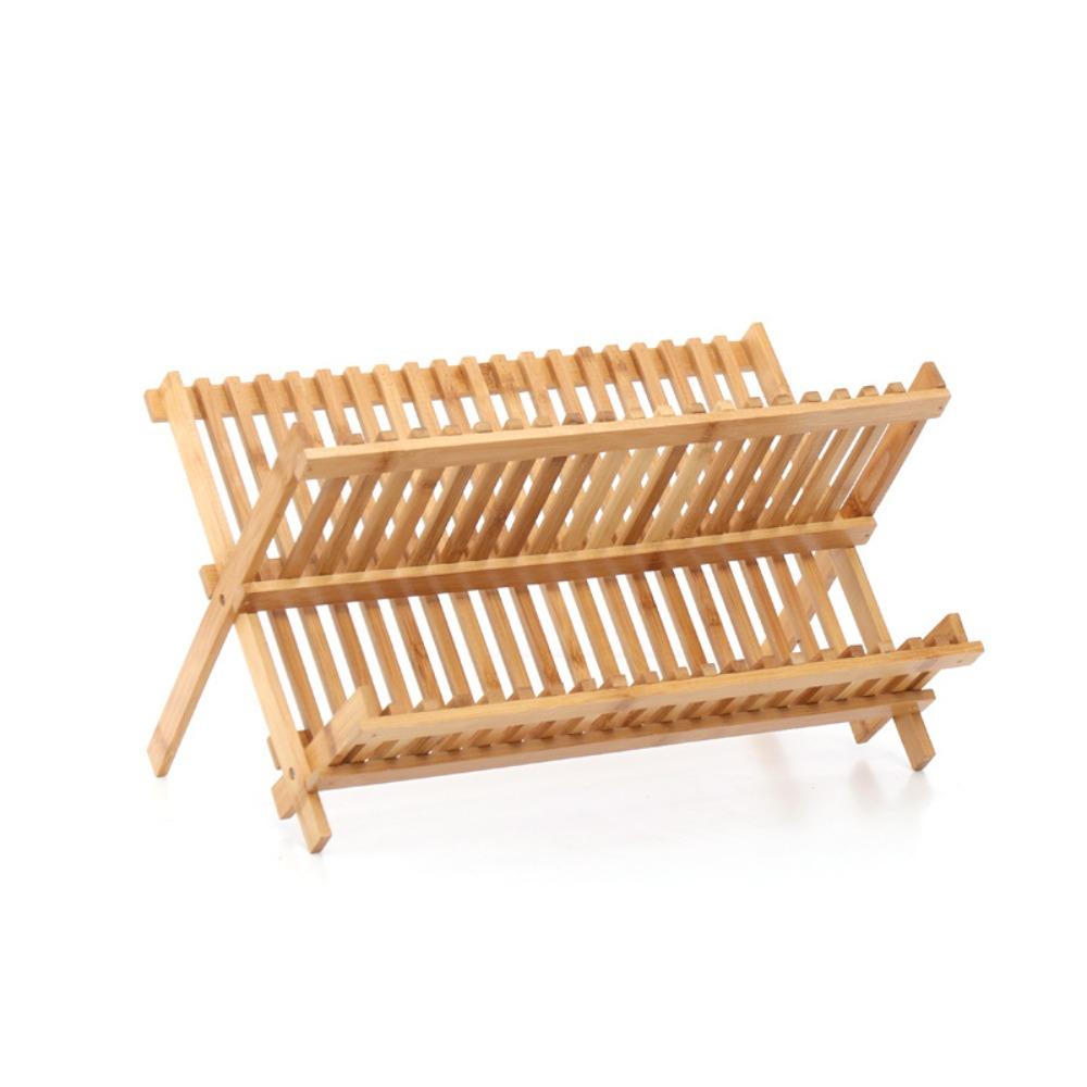 Retro Folding Dish Rack Natural Drying Holder Easy Clean Dish Drying Rack Restaurant