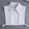 New Women White Lace Fake Collar Vintage Shirt Detachable Collar Front Tie Men Lapel Blouse Top Sweater Cotton False Collars