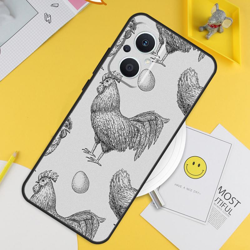Чехол для OPPO Reno 14F 13F 12F 11F 13 12 11 10 14 Pro 7 8 Lite 8T OPPO Find X5 X6 X8 X9 Pro с рисунком цыпленка