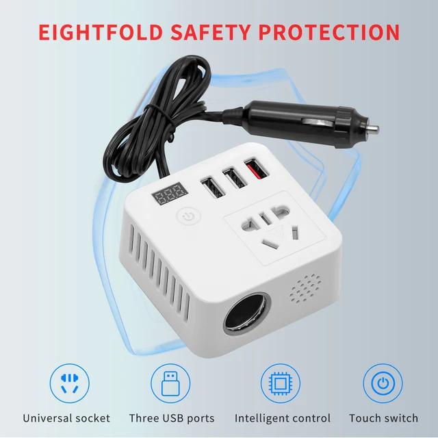 Автомобильный инвертор 150 Вт пиковый DC12 В/24 В в 110 В/220 В светодиодные дисплейные розетки адаптер питания инвертора с зарядным устройством QC 3.0 USB