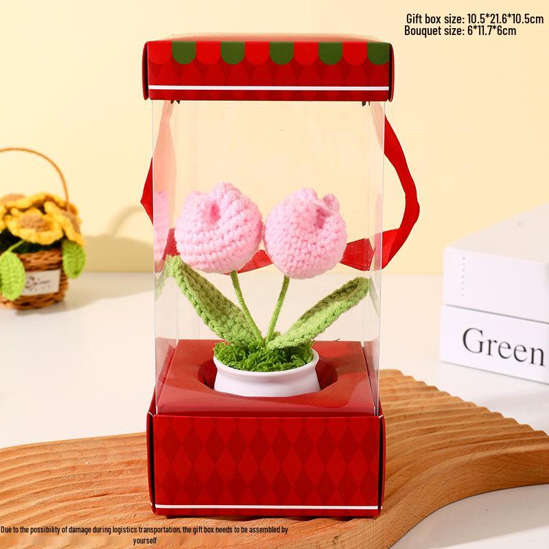 Handmade Sunflower Desk Decoration - Woven Bouquet Gift for Students & Girls