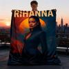 1 шт. Фланелевое одеяло Rihanna для улицы для девочек, мягкое, легкое, идеально подходит для кемпинга и в качестве подарка, цифровой