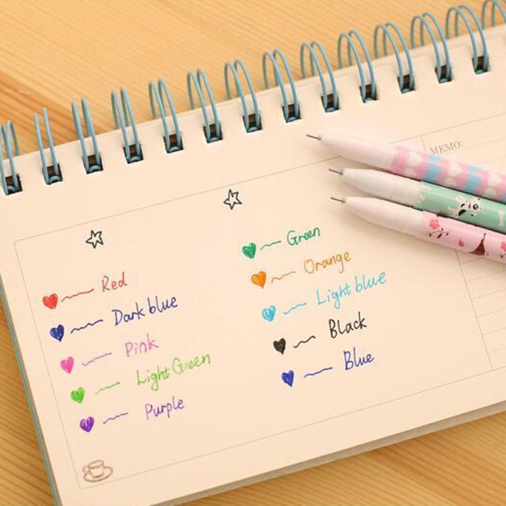 1 коробка / 10 штук красочных цветных гелевых ручек с изображением животных, звезд, звезд, маркеров для текста, цветочных канцелярских принадлежностей для офиса и школы, подарок с коробкой