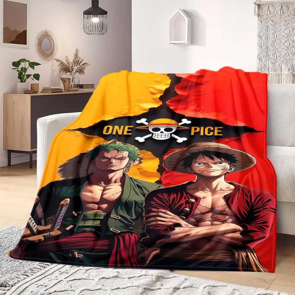 ONE PIECE Monkey D. Luffy Print Blanket Warm Comfortable Flannel Blanket Suitable for Bedrooms,Sofas, Beds,Chairs -QIAO97
