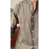 Men S Pure Linen Long Sleeve Flower Pattern Casual Shirt
