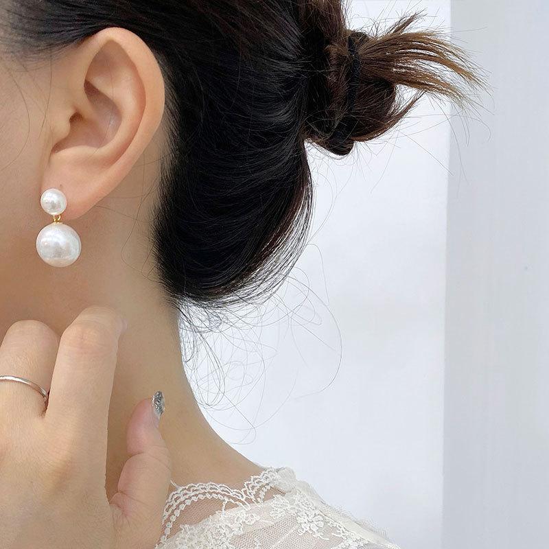 Корейская версия двух жемчужных сережек французские ретро-серьги элегантные темпераментные серьги для женщин новый стиль