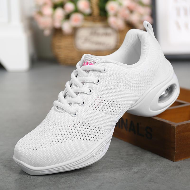 Lightweight Profession Dance Shoes Women Breathable Baskets Modern Jazz Casual Sneakers Ladies Non-slip Mid-heel Jogging Shoes