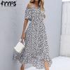 Women's Fashion Summer Spring Floral Print Short Sleeve High Waist Casual Dresses