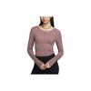 Solid Color Crew Neck Short Casual Long Sleeve Cropped T-Shirt Women Tops Smoky-Purple FN3662-208