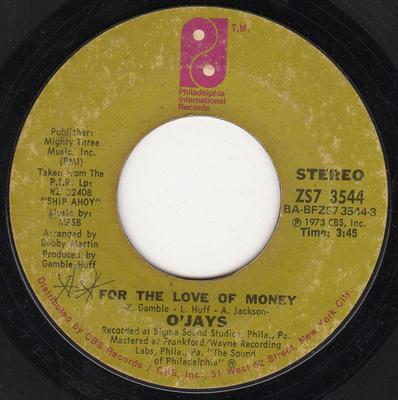 7-дюймовая пластинка O'JAYS - For The Love Of Money / People Keep ZS73544 Филадельфия В 1974 году США Соул/Фанк Б/У