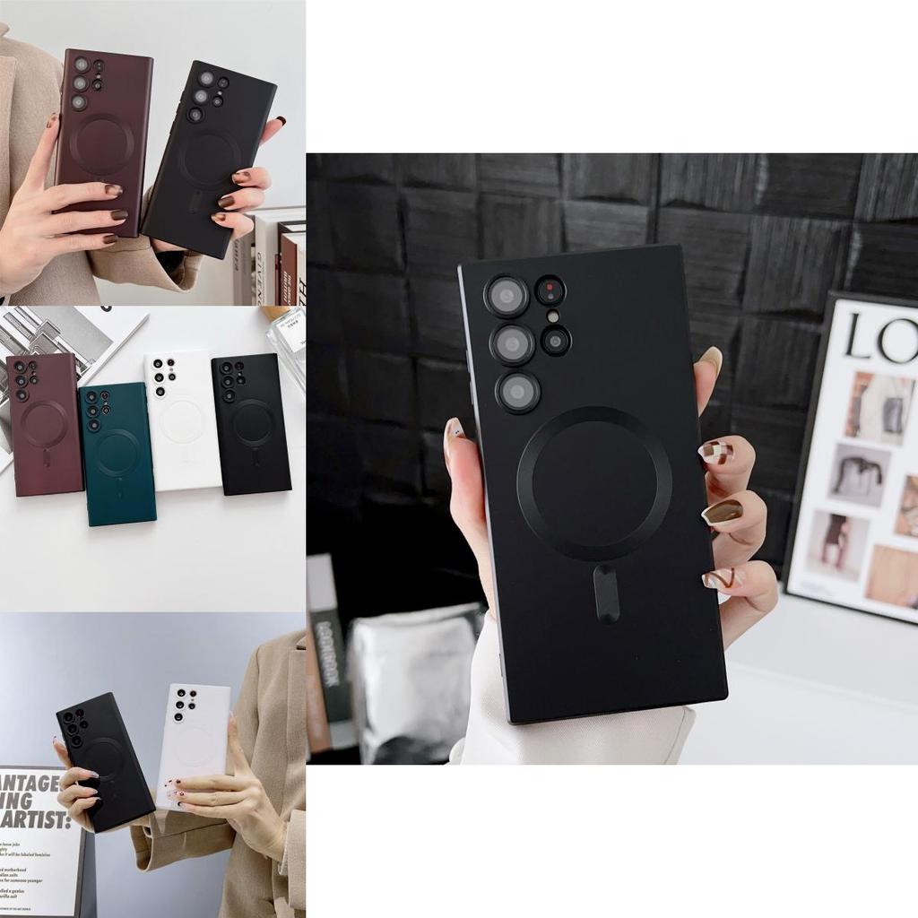 Магнитный мягкий чехол для Samsung S21 Ultra с матовой поверхностью и ударопрочностью для элегантной защиты